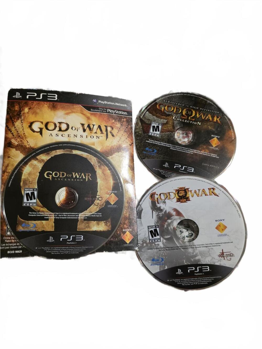 God of War 1-3 Discs Only + Ascension Prequel W/Sleeve Playstation 3 PS3